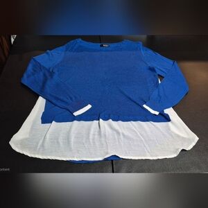 Ladies size 1X a.n.a. royal blue layered look sweater